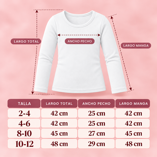 Manga Larga Cuello Redondo Infantil