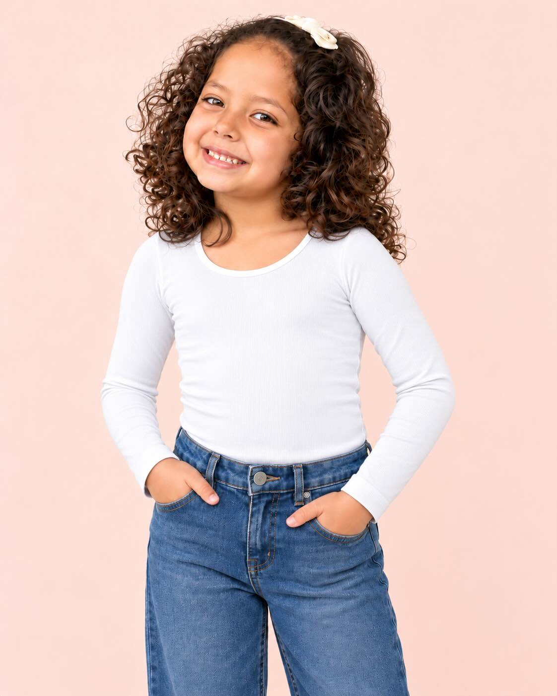 Manga Larga Cuello Redondo Infantil
