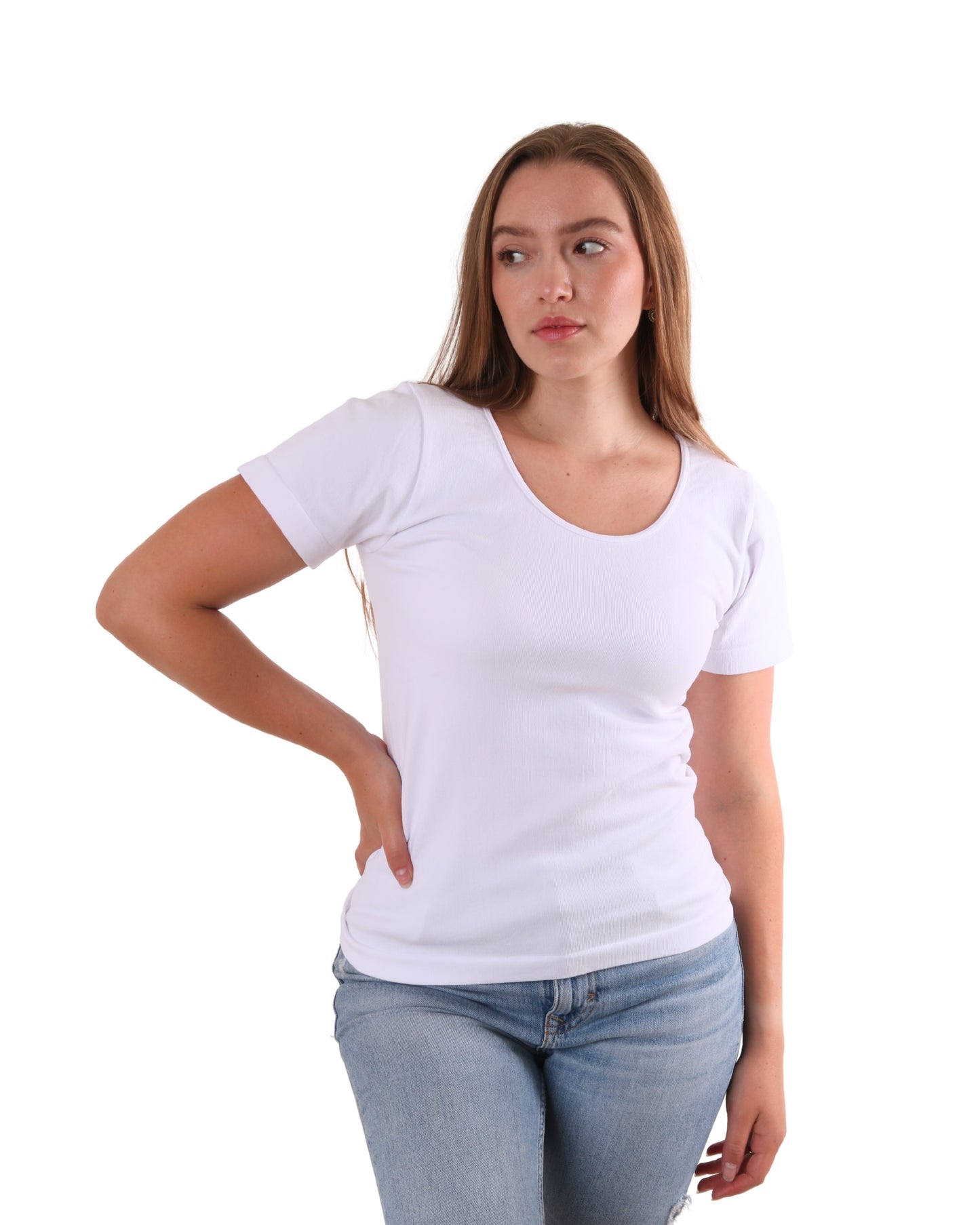 Manga Corta Cuello Redondo