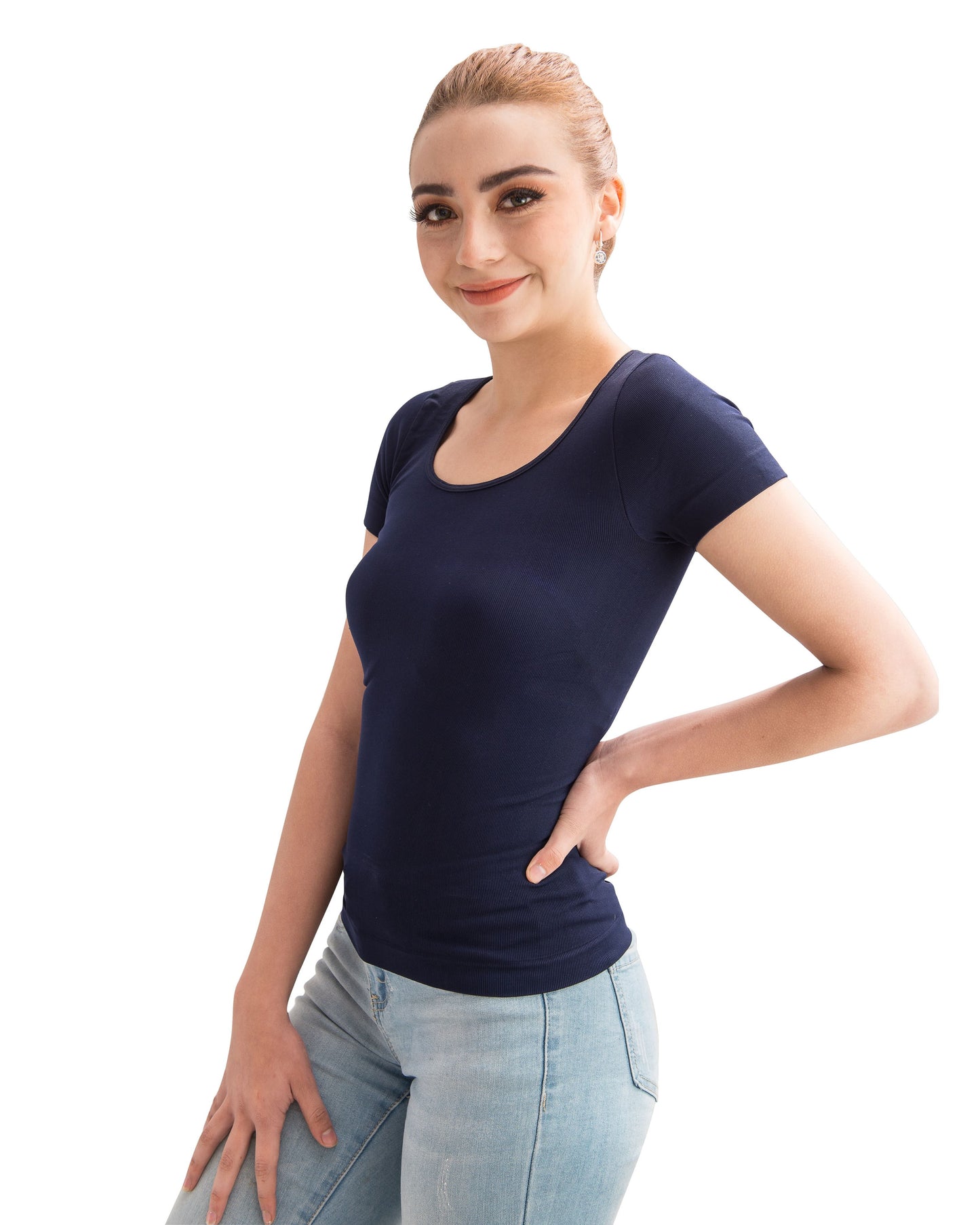 Manga Corta Cuello Redondo