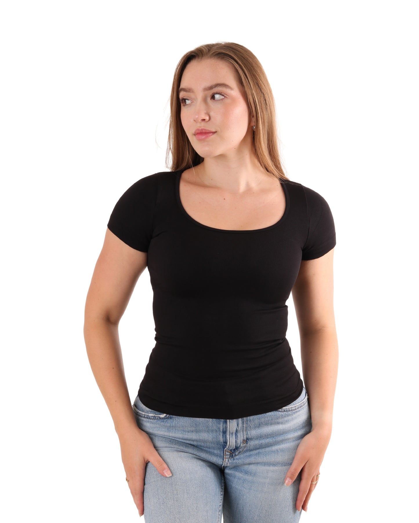 Manga Corta Cuello Redondo