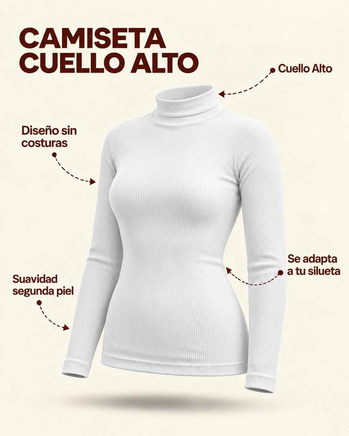 Playera Manga Larga Cuello Alto
