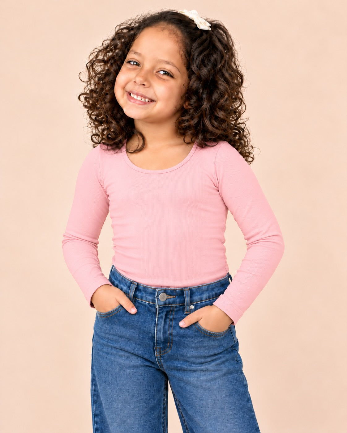 Manga Larga Cuello Redondo Infantil